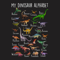 Types Of Dinosaurs Alphabet A Z Abc Dino Rex Ident T-shirt | Artistshot