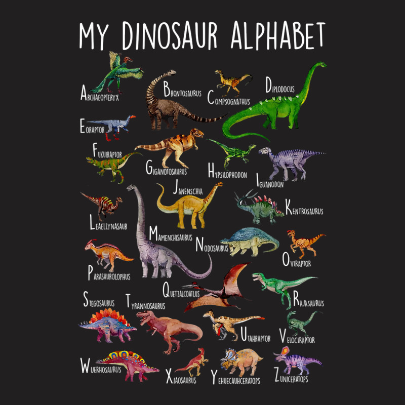 Types Of Dinosaurs Alphabet A Z Abc Dino Rex Ident T-shirt | Artistshot