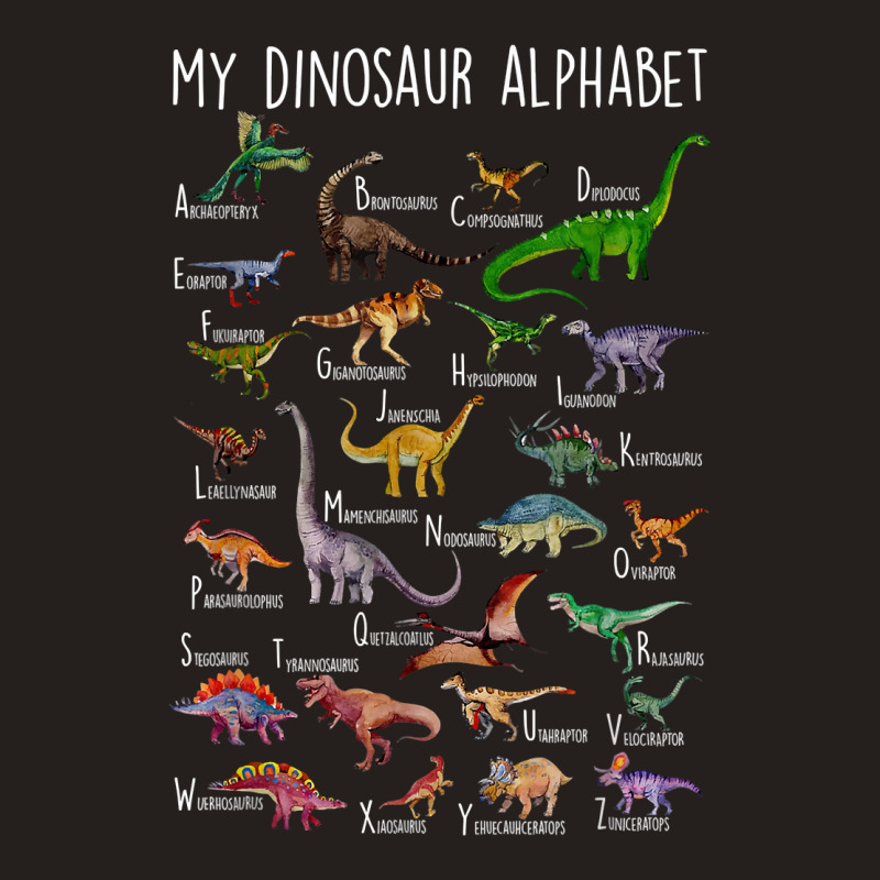 Types Of Dinosaurs Alphabet A Z Abc Dino Rex Ident Tank Top | Artistshot