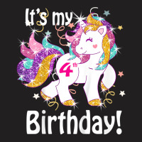 Kids Its My Birthday Shirt Girl Unicorn 4th (4 Yea T-shirt | Artistshot