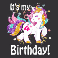 Kids Its My Birthday Shirt Girl Unicorn 4th (4 Yea Vintage Short | Artistshot