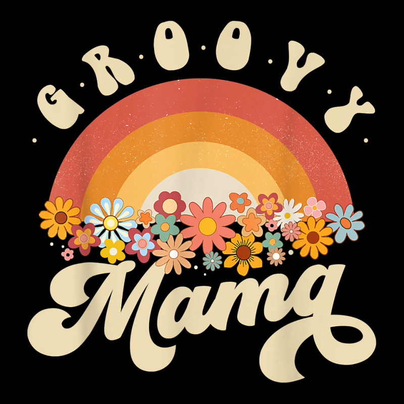 Groovy Mama Retro Rainbow Colorful Flowers Design Fleece Short | Artistshot