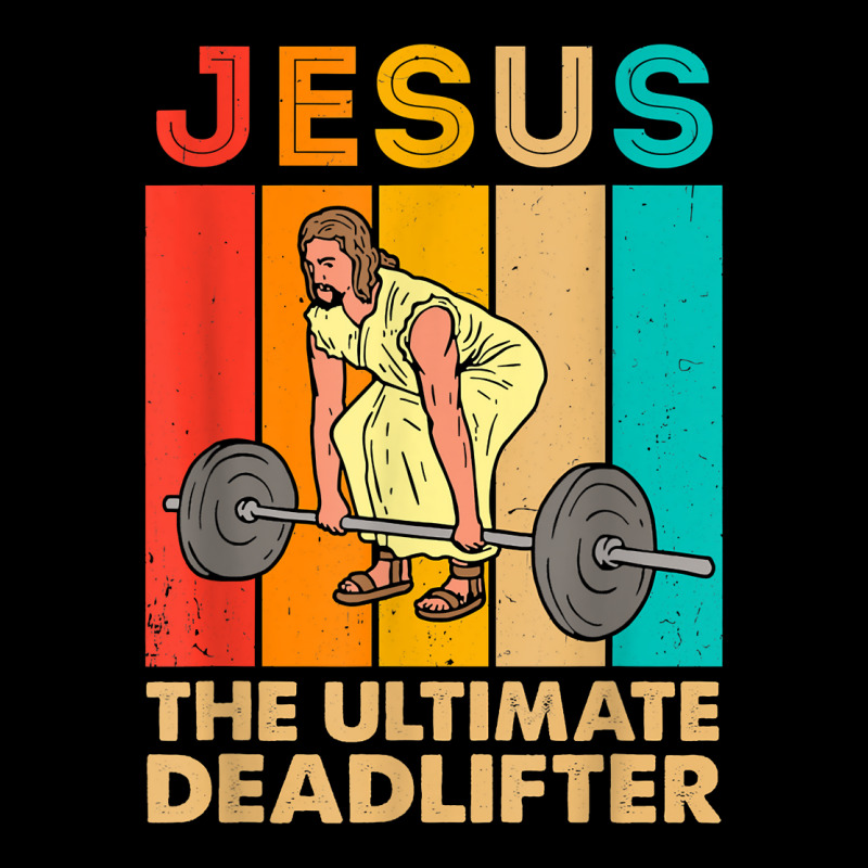 Jesus The Ultimate Deadlifter Funny Vintage Gym Ch Men's Long Sleeve Pajama Set | Artistshot