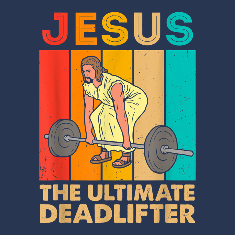 Jesus The Ultimate Deadlifter Funny Vintage Gym Ch Men Denim Jacket | Artistshot