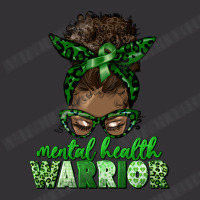 Mental Health Warrior Afro Messy Bun Vintage Hoodie | Artistshot