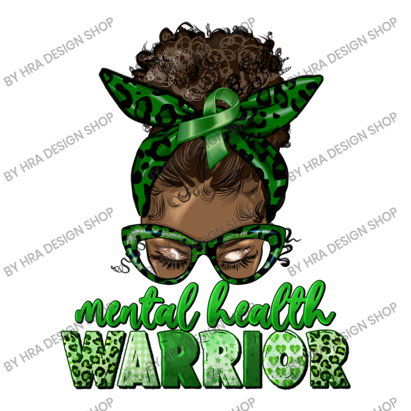 Mental Health Warrior Afro Messy Bun Sticker | Artistshot