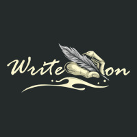 Write On   Feather Author Novelist Novel Writer Po Women's Triblend Scoop T-shirt | Artistshot