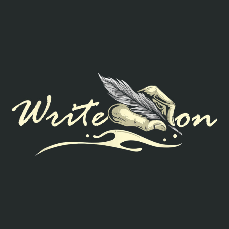 Write On   Feather Author Novelist Novel Writer Po Women's Triblend Scoop T-shirt by amyot | Artistshot