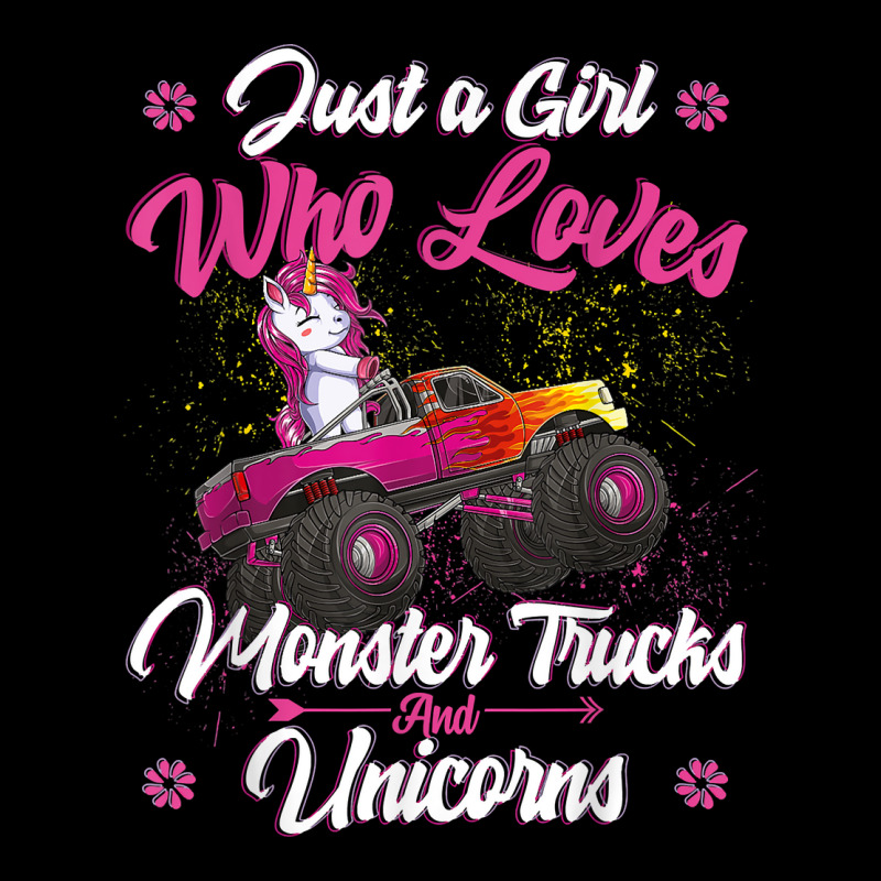 Just A Girl Who Loves Monster Trucks And Unicorns Graphic T-shirt | Artistshot