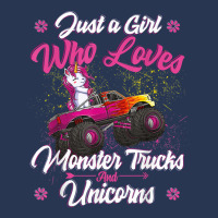 Just A Girl Who Loves Monster Trucks And Unicorns Men Denim Jacket | Artistshot