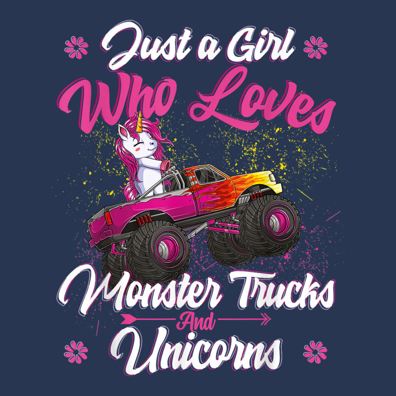 Just A Girl Who Loves Monster Trucks And Unicorns Men Denim Jacket | Artistshot