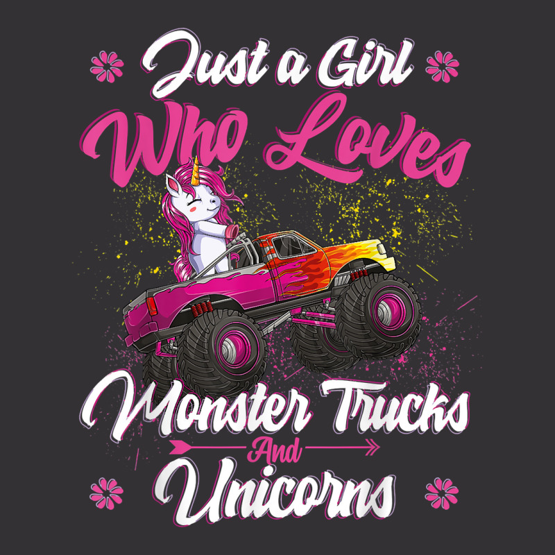 Just A Girl Who Loves Monster Trucks And Unicorns Vintage Short | Artistshot