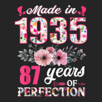 Made In 1935 Floral 87 Year Old 87th Birthday Gift Unisex Hoodie | Artistshot