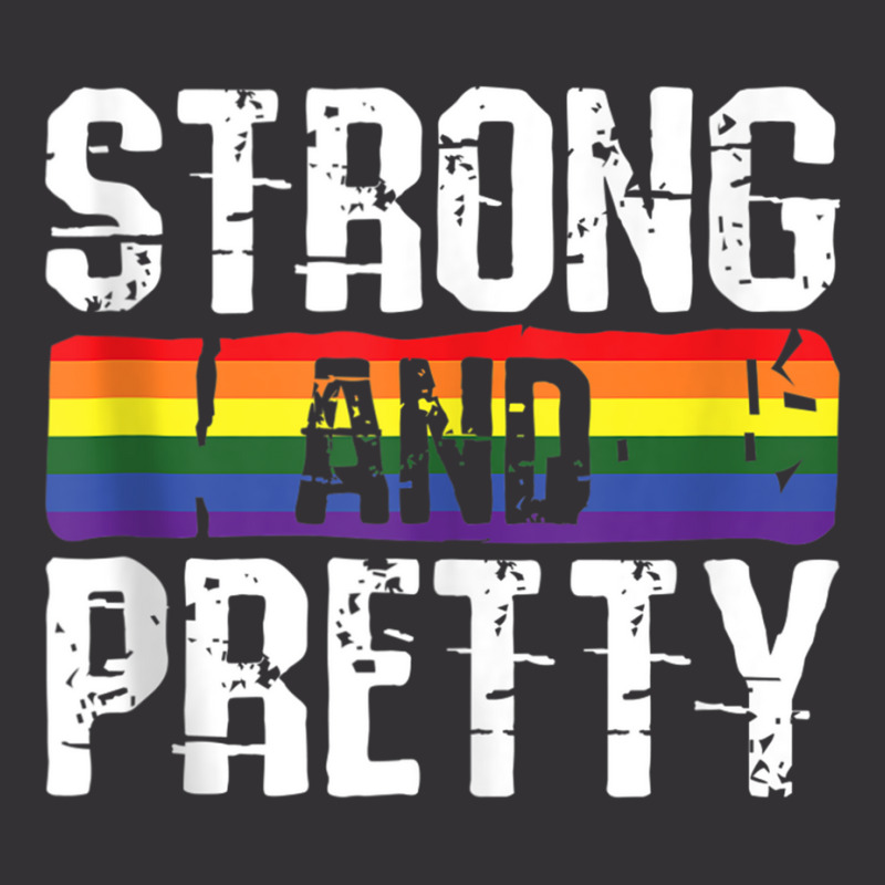 Strong And Pretty Gay Pride Gym Lifting Workout Lg Vintage Hoodie | Artistshot