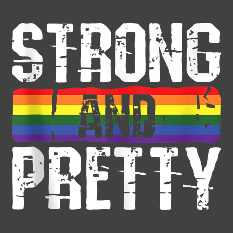 Strong And Pretty Gay Pride Gym Lifting Workout Lg Vintage T-shirt | Artistshot