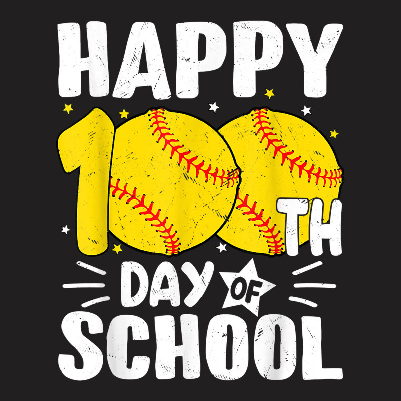 Softball Happy 100th Day Of School Tshirt Kids Tea T-shirt | Artistshot