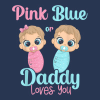 Mens Cute Pink Or Blue Daddy Loves You   Gender Re Men Denim Jacket | Artistshot