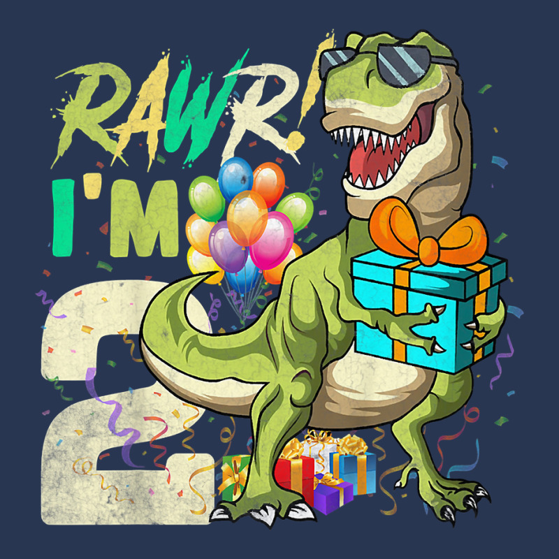 Kids Rawr I'm 2 Second Rex 2nd Birthday Dinosaur 2 Men Denim Jacket | Artistshot