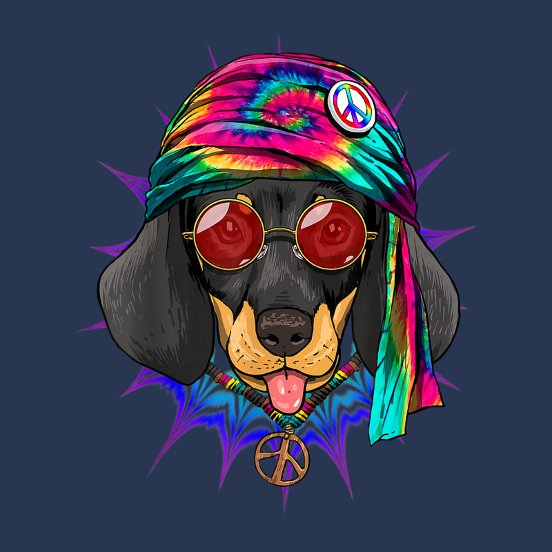 Tie Dye Hippie Dachshund Hippiness Peace Love Dog Men Denim Jacket | Artistshot