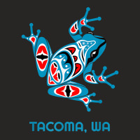 Tacoma Wa Red Blue Frog Pnw Art Native American T Ladies Fitted T-shirt | Artistshot