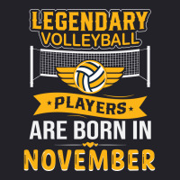 Legendary Volleyball Players Are Born In November Unisex Sherpa-lined Denim Jacket | Artistshot