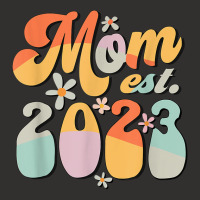 Mom Est 2023 Retro Groovy Design Promoted To Mom T Champion Hoodie | Artistshot