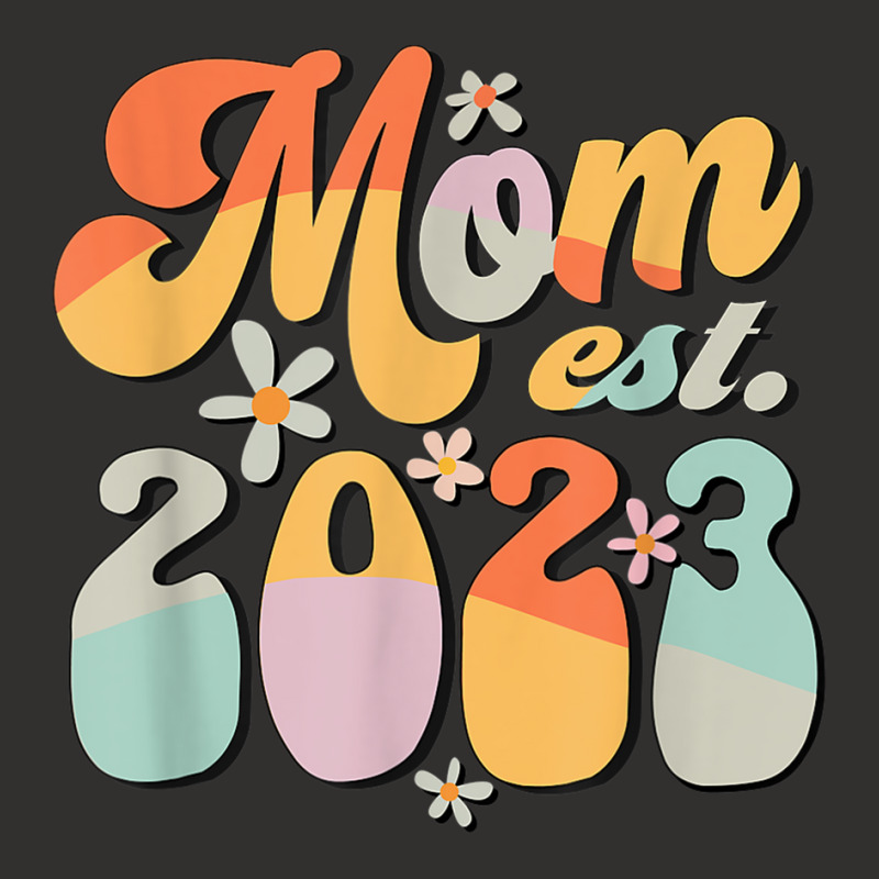 Mom Est 2023 Retro Groovy Design Promoted To Mom T Champion Hoodie | Artistshot