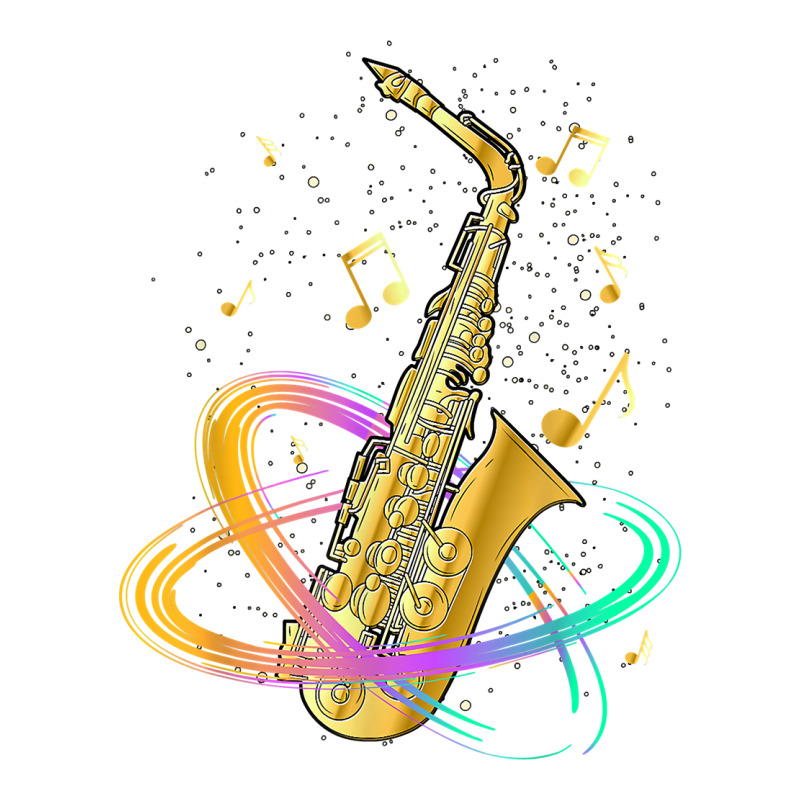 Saxophone Player Musical Notes Jazz Musician Saxop V-Neck Tee by peeteeh | Artistshot