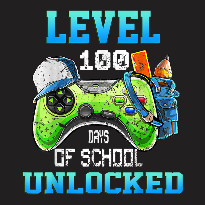 Level 100 Days Of School Unlocked Gamer Video Game T-shirt | Artistshot