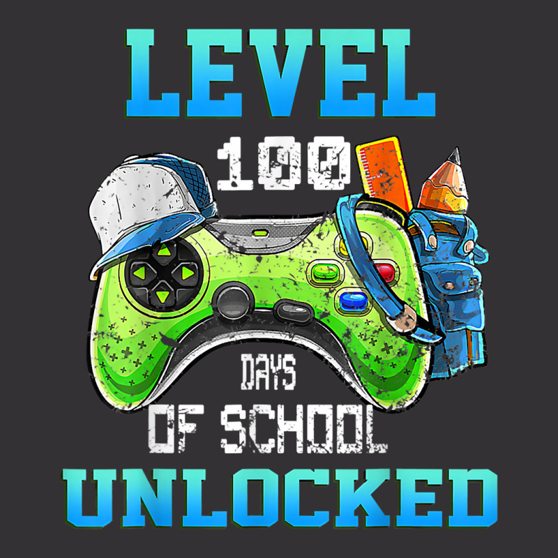 Level 100 Days Of School Unlocked Gamer Video Game Vintage Hoodie And Short Set | Artistshot