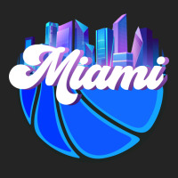 Vintage Miami Florida Cityscape Retro Basketball R 3/4 Sleeve Shirt | Artistshot