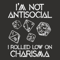 Not Antisocial, Rolled Low Charisma Funny Dice Rpg Champion Hoodie | Artistshot