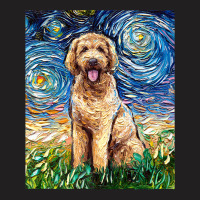 Cute Goldendoodle Starry Night Doodle Dog Art By A T-shirt | Artistshot