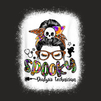 Spooky Dialysis Technician Messy Bun Women Funny H Ladies Fitted T-shirt | Artistshot