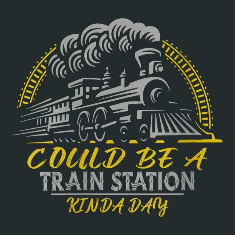 Womens Could Be A Train Station Kinda Day V Neck T Women's Triblend Scoop T-shirt by ravand | Artistshot