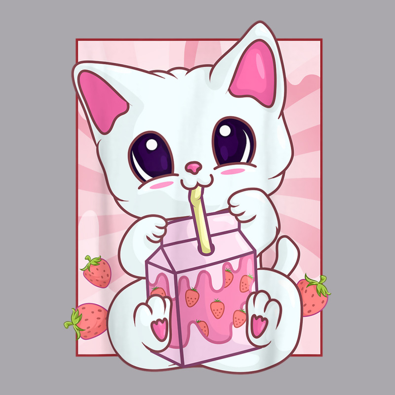 Strawberry Milkshake Cat For Women Girls, Kawaii A Youth 3/4 Sleeve by aiiluurosy | Artistshot