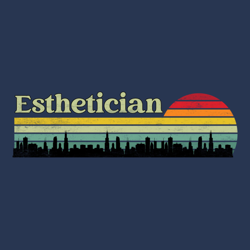 Esthetician Retro Sunset Skyline Design Ladies Denim Jacket | Artistshot