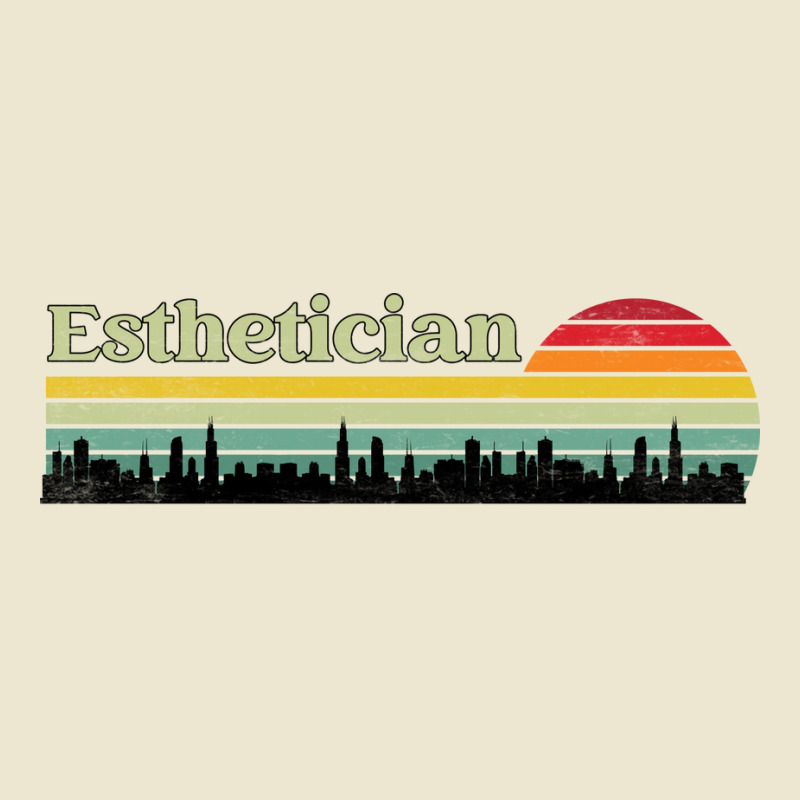 Esthetician Retro Sunset Skyline Design Cropped Hoodie | Artistshot