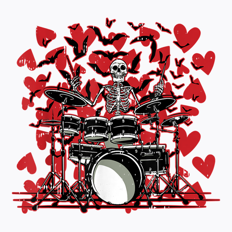 Skeleton Drummer Valentines Day Rock N Roll Drum M T-shirt | Artistshot