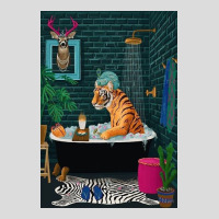 Tiger In A Bathtub Men's Polo Shirt | Artistshot