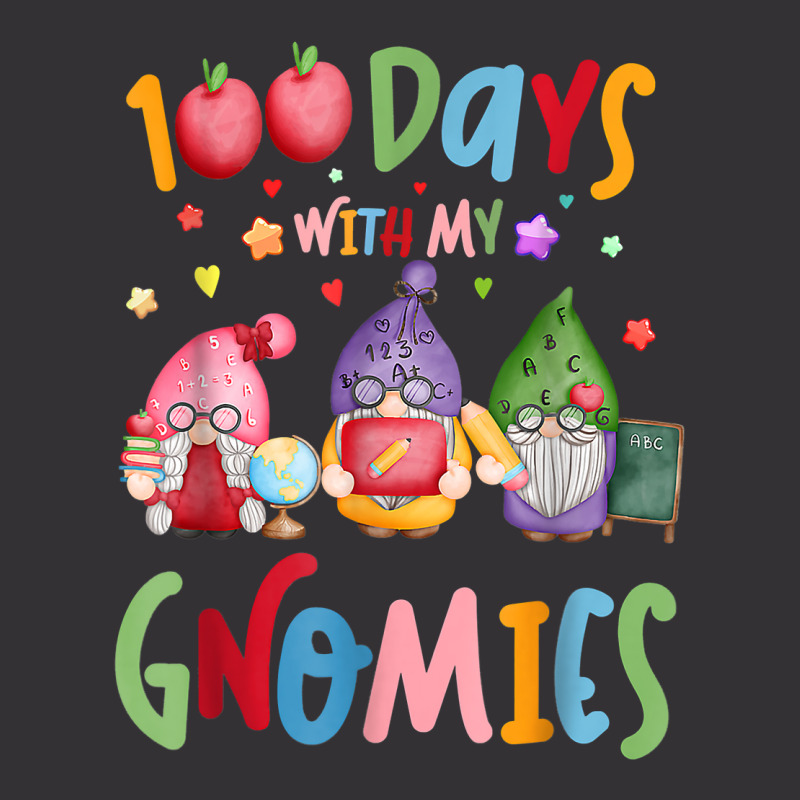 Funny 100 Days With My Gnomies 100th Day Of School Vintage Hoodie | Artistshot