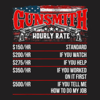 Gunsmith Hourly Rate   Usa Flag Gunsmithing Gun Re T-shirt | Artistshot