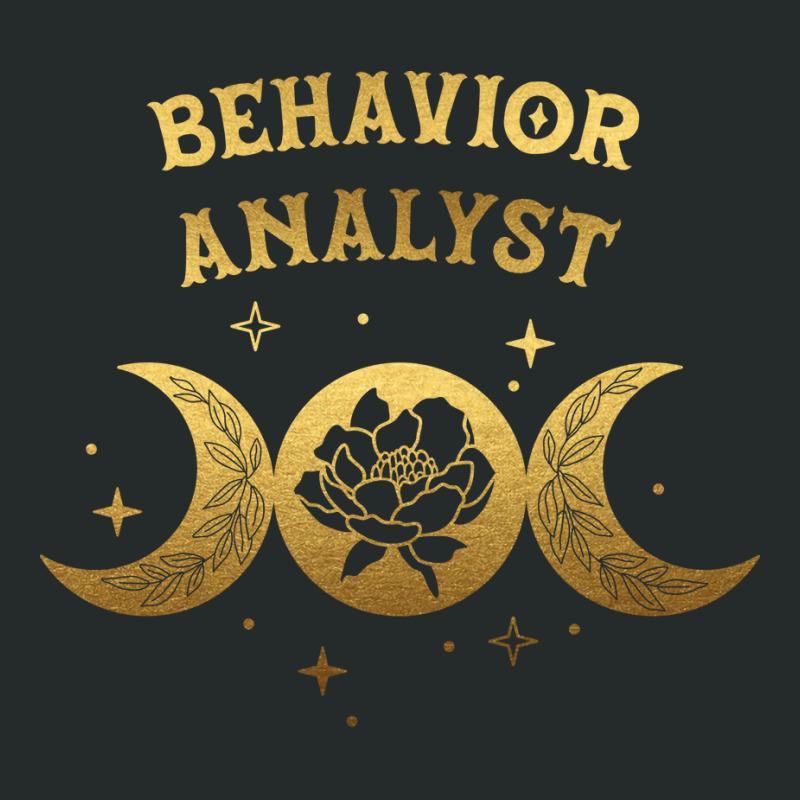 Behavior Analyst Boho Moon Wild Rose Golden Design Women's Triblend Scoop T-shirt by taggedantesh | Artistshot