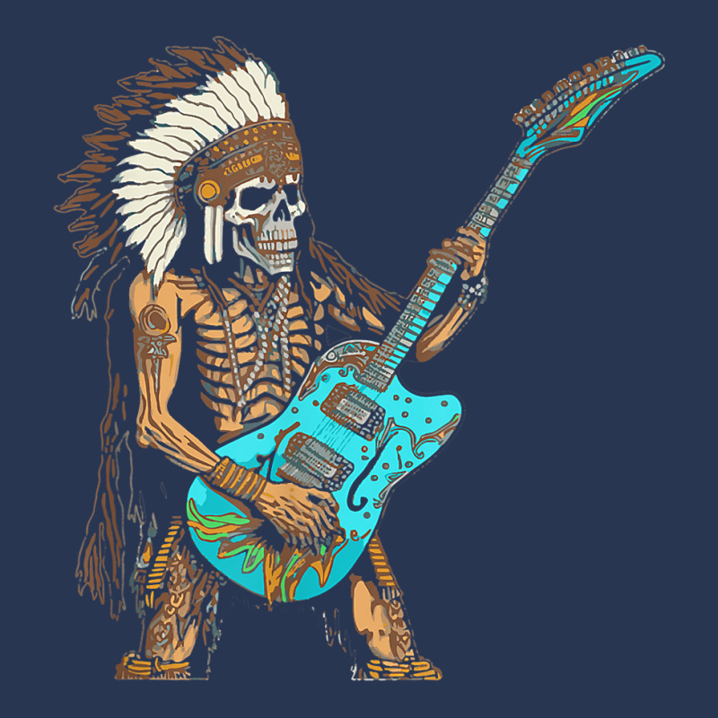 Native American Indian Playing Electric Guitar Roc Men Denim Jacket by saterseim | Artistshot