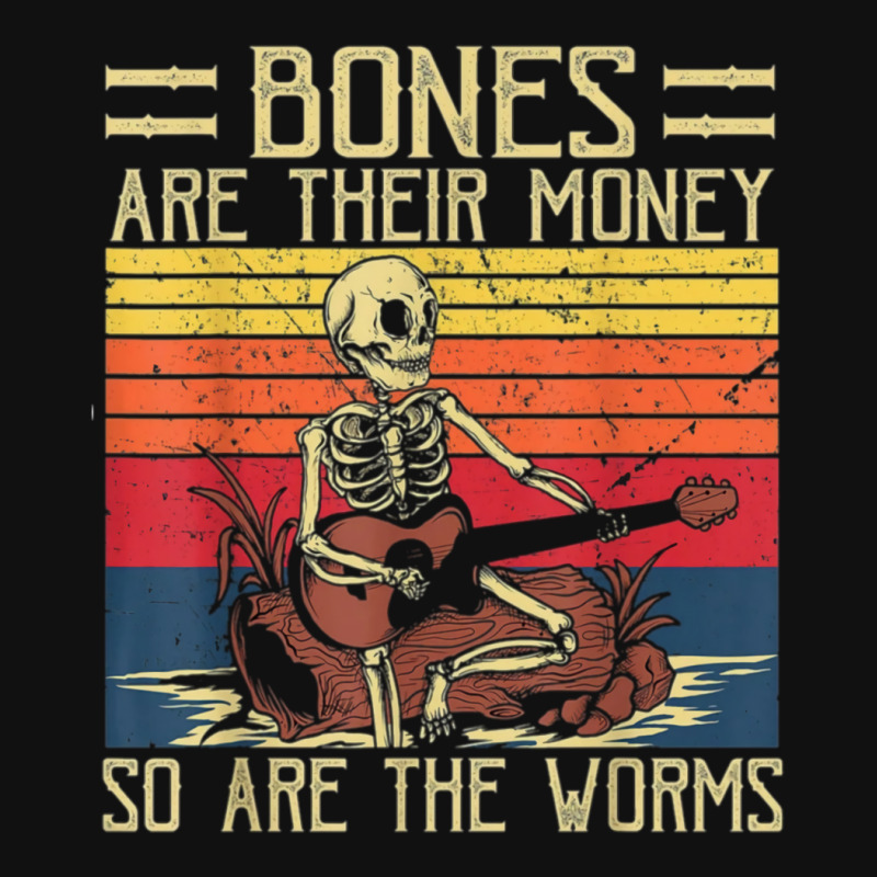 Bones Are Their Money T Shirt Skeleton Playing Gui Portrait Canvas Print | Artistshot