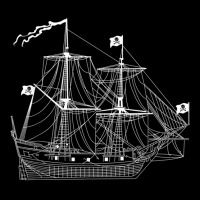 Pirate Ship Diagram Blueprint Crossbones Sailing P Pocket T-shirt | Artistshot