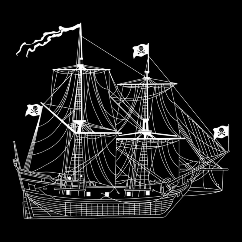 Pirate Ship Diagram Blueprint Crossbones Sailing P V-neck Tee | Artistshot