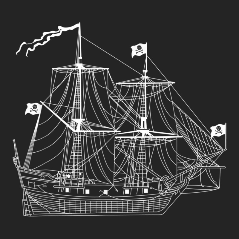 Pirate Ship Diagram Blueprint Crossbones Sailing P 3/4 Sleeve Shirt | Artistshot