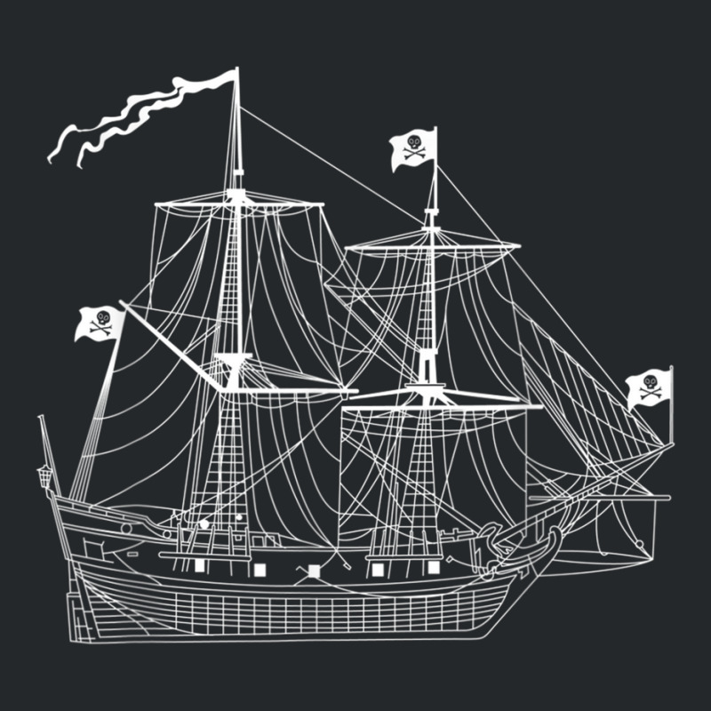 Pirate Ship Diagram Blueprint Crossbones Sailing P Crewneck Sweatshirt | Artistshot