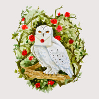 Sticker With Watercolor Illustration. White Owl Wi Pocket T-shirt | Artistshot